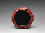 Dish with peonies, Attributed to Yang Mao (Chinese, active mid-14th century), Carved red lacquer, China