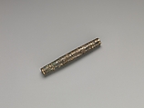 Needle case and bobbin, Partially gilt silver inlaid with niello, Korea