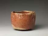 Teabowl, Attributed to Hon'ami Kōetsu (Japanese, 1558–1637), Clay; crackled glaze with markings; (Kyoto ware), Japan