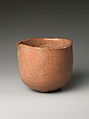 Teabowl, Hon&#39;ami Kōetsu (Japanese, 1558–1637), Clay covered with glaze, except on lower part where it is left bare, Japan