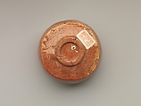 Red Raku Tea Bowl (copy of the Kaga Kōetsu Tea Bowl), Style of Hon&#39;ami Kōetsu (Japanese, 1558–1637), Earthenware with red slip under clear lead glaze (Raku ware), Japan