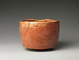 Red Raku Tea Bowl (copy of the Kaga Kōetsu Tea Bowl), Style of Hon&#39;ami Kōetsu (Japanese, 1558–1637), Earthenware with red slip under clear lead glaze (Raku ware), Japan