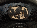 Teabowl (Chawan), Style of Ogata Kenzan (Japanese, 1663–1743), Stoneware with black glaze and inlaid white slip (Kyoto ware), Japan