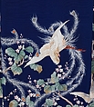 Outer Robe (Uchikake) with Phoenixes and Paulownia, Resist-dyed and painted plain-weave silk embroidered with gold thread, Japan