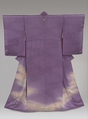 Kimono with Stylized Flowing Water, Silk; paste-resist dyed with gold- and silver-painted accents, Japan