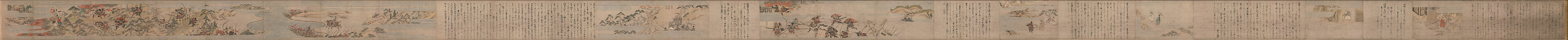 A Long Tale for an Autumn Night (Aki no yo nagamonogatari), Unidentified artist Japanese, Handscroll 2 from a set of 3; ink, color, and gold on paper, Japan