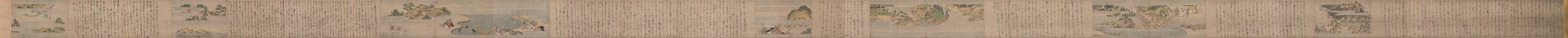 A Long Tale for an Autumn Night (Aki no yo nagamonogatari), Unidentified artist Japanese, Handscroll 3 from a set of 3; ink, color, and gold on paper, Japan