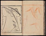 Kosode Pattern Book (On-Hiinagata)  vol. 1, One of a set of two woodblock-printed books; ink and red color on paper, Japan