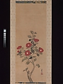 Camellias, Attributed to Ogata Kōrin (Japanese, 1658–1716), Hanging scroll; color on paper, Japan