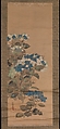 Hydrangeas, Attributed to Ogata Kōrin (Japanese, 1658–1716), Hanging scroll; ink and color on silk, Japan