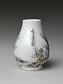 Vase with gentlemen in a landscape (one of a pair), Porcelain painted in overglaze black and red enamels (Jingdezhen ware), China