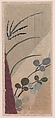 Pieces from a Robe (Kosode) with Autumn Grasses, Stitch- and paste-resist-dyed and painted float-patterned plain-weave silk, Japan