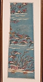 Pieces from a Robe (Kosode) with Islands, Paste-resist dyed and painted silk crepe embroidered with silk and metallic thread , Japan