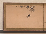 Morning Glories, Tawaraya Sōri (active late 18th century), Two-panel folding screen; ink and color on paper, Japan