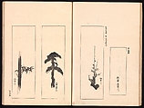 Mirror of Genuine Work of Monk Hōitsu (Hōitsu shōnin shinseki kagami), Ikeda Koson (Japanese, 1803–1868), Set of two woodblock printed books; ink and color on paper, Japan