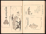 Mirror of Genuine Work of Monk Hōitsu (Hōitsu shōnin shinseki kagami), Ikeda Koson (Japanese, 1803–1868), Set of two woodblock printed books; ink and color on paper, Japan