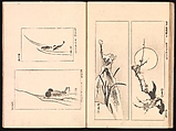 Mirror of Genuine Work of Monk Hōitsu (Hōitsu shōnin shinseki kagami), Ikeda Koson (Japanese, 1803–1868), Set of two woodblock printed books; ink and color on paper, Japan