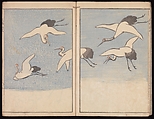 Kōrin's Painting Style (Kōrin gashiki), Aikawa Minwa (Japanese, active 1806–1821), Set of two Woodblock printed books; ink and color on paper, Japan