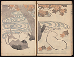 Kōrin's Painting Style (Kōrin gashiki), Aikawa Minwa Japanese, Set of two Woodblock printed books; ink and color on paper, Japan