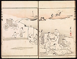 Sketches Reproduced from Works of Famous Artists, Kawanabe Kyōsai 河鍋暁斎 (Japanese, 1831–1889) and many others, Ink and color on paper, Japan