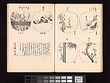 Vol. 1 Spread 11 One Hundred Newly Selected Designs by Kōrin (Kōrin shinsen hyakuzu), Ogata Kōrin (Japanese, 1658–1716), Two volumes of Woodblock printed books; ink on paper, Japan