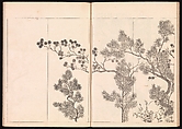 One Hundred Newly Selected Designs by Kōrin (Kōrin shinsen hyakuzu), Ogata Kōrin (Japanese, 1658–1716), Two volumes of Woodblock printed books; ink on paper, Japan