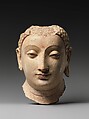 Head of Buddha, Stucco with traces of paint, Afghanistan (probably Hadda)