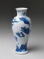 Vase with Warrior, Porcelain painted with cobalt blue under transparent glaze (Jingdezhen ware), China