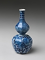 Wine Bottle with Three Friends of Winter, Porcelain painted with cobalt blue under transparent glaze , Japan