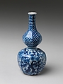 Wine Bottle with Three Friends of Winter, Porcelain painted with cobalt blue under transparent glaze , Japan
