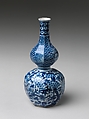 Wine Bottle with Three Friends of Winter, Porcelain painted with cobalt blue under transparent glaze , Japan