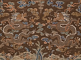 Buddhist Priest's Vestment made from a Chinese Robe, Silk satin brocaded with silk and metallic thread, with added embroidery, Japan