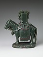 Horse carrying books, Jade (nephrite) with semiprecious stone inlays, China