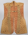 Surcoat (Jinbaori), Body: China, for the European market, late 16th–17th century; silk velvet, cut and voidedLining: China, late 16th–17th century; silk damaskLapels: Japan, probably 18th century; lampas, silk and gilt-paper strips, Japan