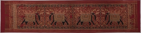 Patolu with Elephant Design, Silk double-ikat (resist dyed), India (Gujarat) for the Indonesian market
