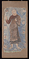 Monk Holding a Lotus, Pigments on mud plaster, China (Xinjiang Uyghur Autonomous Region)
