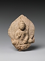 Seated Dipankara Buddha with Flaming Shoulders, Stucco, China (Xinjiang Autonomous Region)