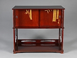 Tea Cabinet with Bamboo, Kamisaka Sekka (Japanese, 1866–1942), Lacquered wood with gold-painted design and metal door-pulls, Japan