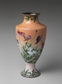 Vase with Poppies, Attributed to Kawade Shibatarō (Japanese, 1861–1921), Standard cloisonné enamel; silver wires and rims, Japan