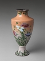 Vase with Poppies, Attributed to Kawade Shibatarō (Japanese, 1861–1921), Standard cloisonné enamel; silver wires and rims, Japan