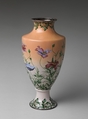 Vase with Poppies, Attributed to Kawade Shibatarō (Japanese, 1861–1921), Standard cloisonné enamel; silver wires and rims, Japan