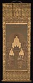 Shaka (Shakyamuni), the Historical Buddha, with Two Attendant Bodhisattvas and Sixteen Benevolent Deities, Unidentified artist Japanese, Hanging scroll; ink, color, gold, and cut gold on silk, Japan