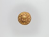Cap-Shaped Plaque with Lion, Gold, China (Xinjiang Autonomous Region, Central Asia)
