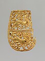 Clothing Plaque with Antelope and Tiger, Gold, China (Xinjiang Autonomous Region, Central Asia)