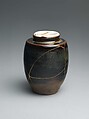 Tea jar, Clay covered with a beautiful glaze; ivory cover (Takatori ware), Japan