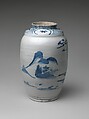 Jar with Landscape, Porcelain with underglaze blue (Hizen ware, early Imari type), Japan