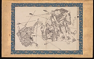 Picture Book in the Katsushika Style (Ehon Katsushika-buri), Katsushika Hokusai (Japanese, Tokyo (Edo) 1760–1849 Tokyo (Edo)), Folding album of twenty-eight block-ready drawings (hanshita-e) for book illustrations; ink on paper with woodblock-printed borders and titles, Japan