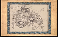 Picture Book in the Katsushika Style (Ehon Katsushika-buri), Katsushika Hokusai (Japanese, Tokyo (Edo) 1760–1849 Tokyo (Edo)), Folding album of twenty-eight block-ready drawings (hanshita-e) for book illustrations; ink on paper with woodblock-printed borders and titles, Japan