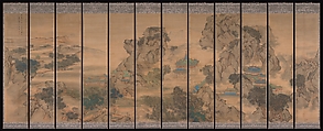 The Palace of Nine Perfections, Yuan Jiang (active ca.1680–ca.1730), Set of twelve hanging scrolls; ink and color on silk, China