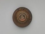 Tea Bowl with Hare’s-Fur Decoration, Stoneware with iron-oxide glaze; metal rim (Seto ware), Japan